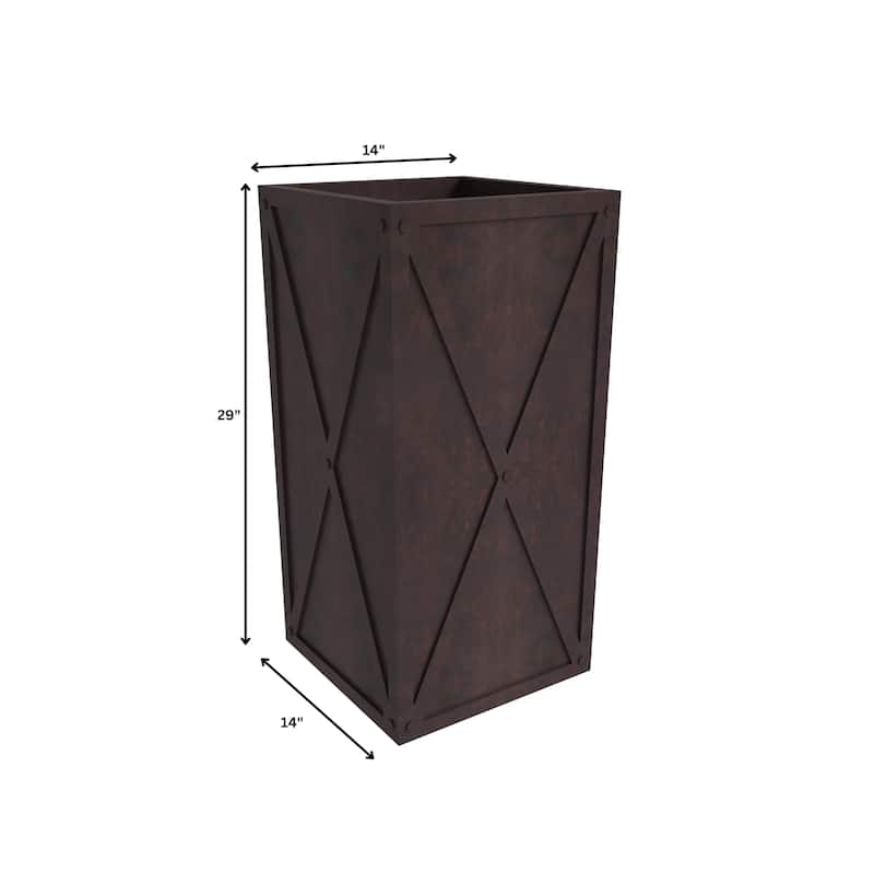 Papyrus Elegant Rectangular Modern Planter with Drainage, Lightweight Fiberstone MGO Clay Blend for Indoor Outdoor Use