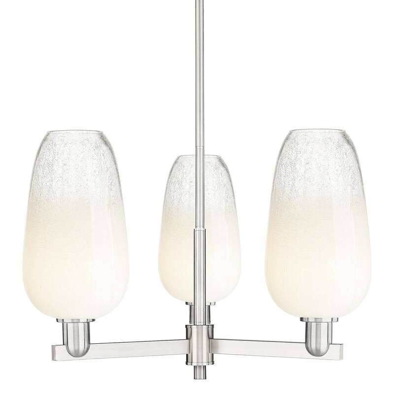 Innovations Lighting 716-3CR-17-18 Brookhaven Flute Chandelier - Satin Nickel / Opal