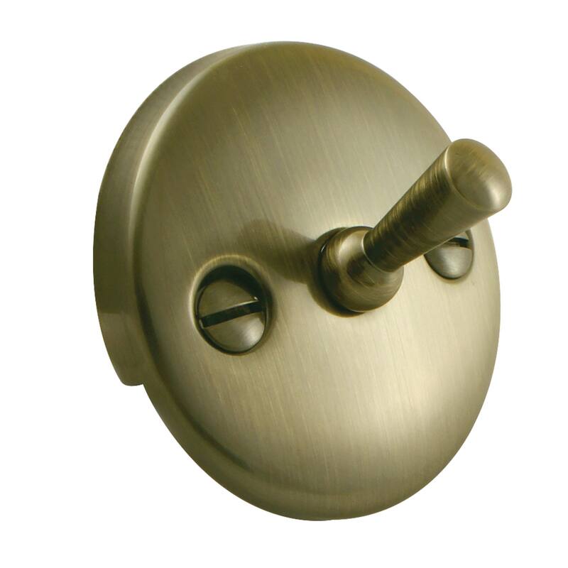 Made To Match Round Overflow Plate with Trip Lever - Antique Brass