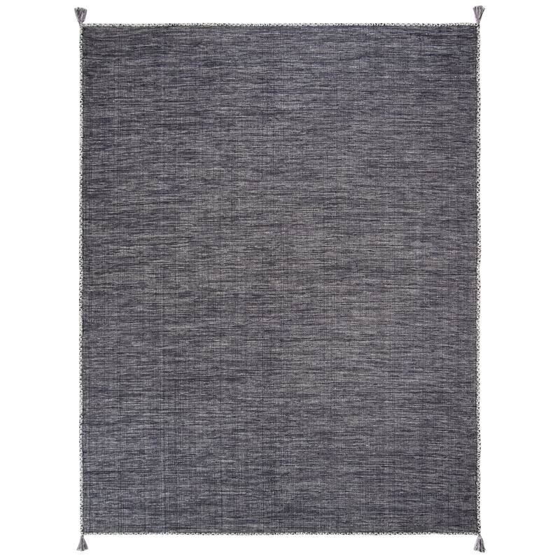 SAFAVIEH Handmade Flatweave Montauk Jahi Plaid Casual Cotton Rug - 9' x 12' - Grey/Black
