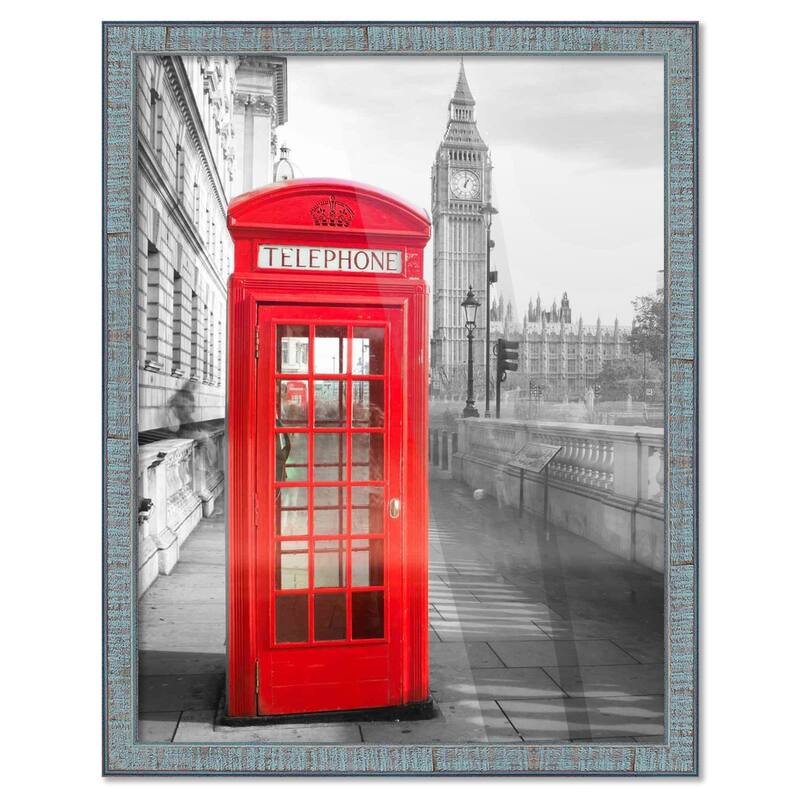10x11 Frame Rustic Sky Blue Solid Wood Picture Frame | 0.75 Inch