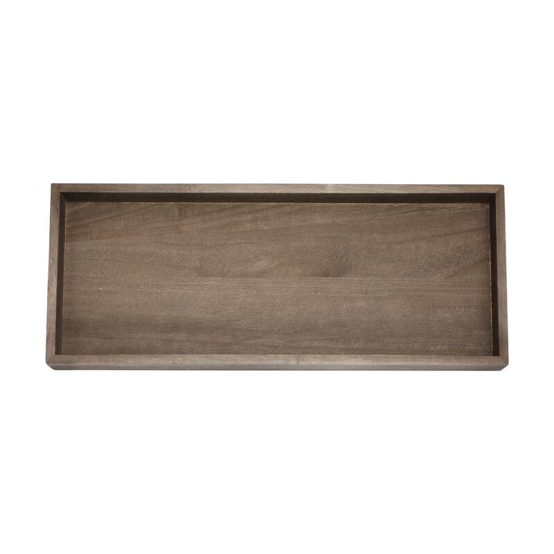 Mango Wood Tray with Candle Holders and Vases
