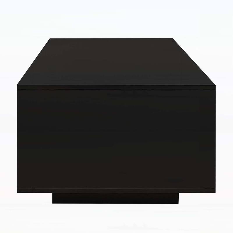 Modern Rectangle Coffee Table with Storage and LED Lights