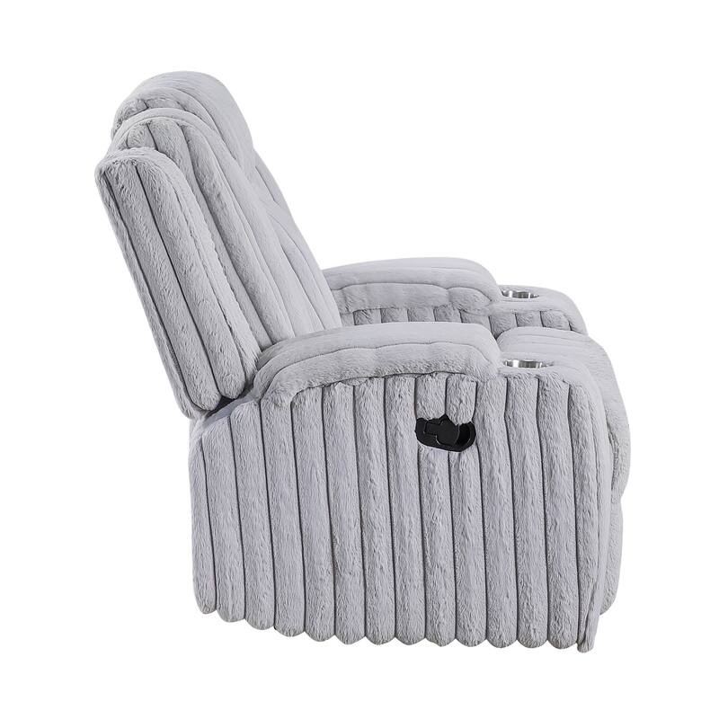 Brynda 38" Corduroy Manual Reclining Chair with Cup Holders