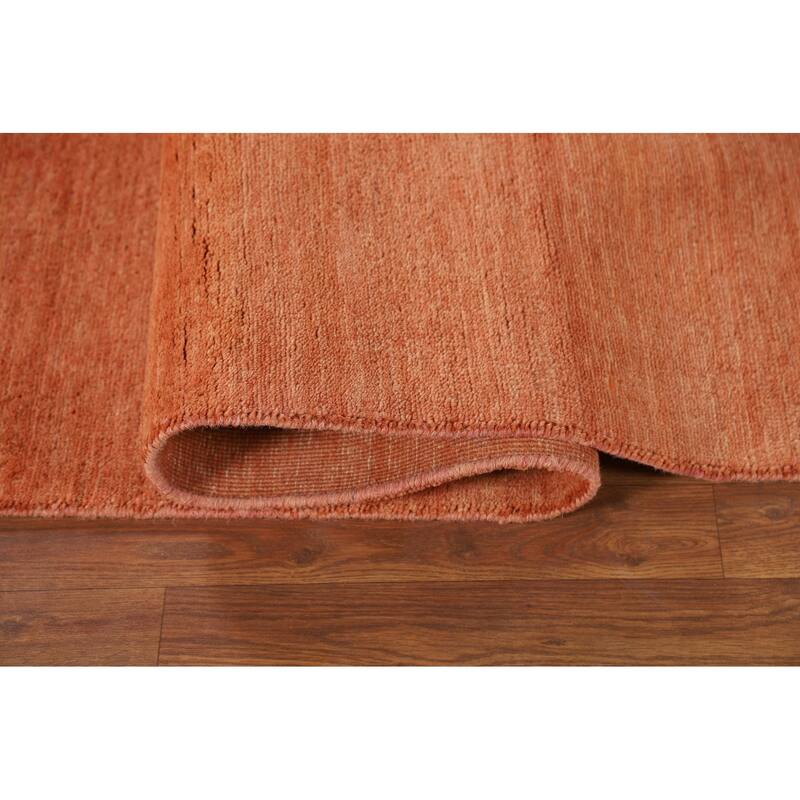 Orange Modern Gabbeh Oriental Area Rug Handmade Wool Carpet - 6'6" x 9'9"