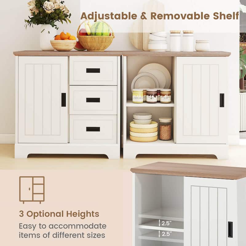 Costway Farmhouse Sideboard Buffet Cabinet with Sliding Doors 3 - See Details