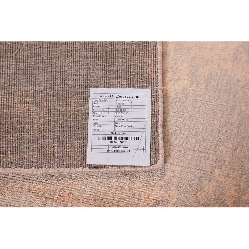 All-Over Abstract Modern Area Rug Handmade Wool Carpet - 6'8" X 9'8"