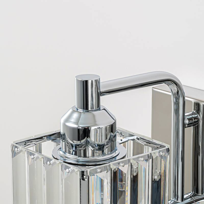 Dimmable Square Bathroom Crystal Vanity Light Wall Sconces