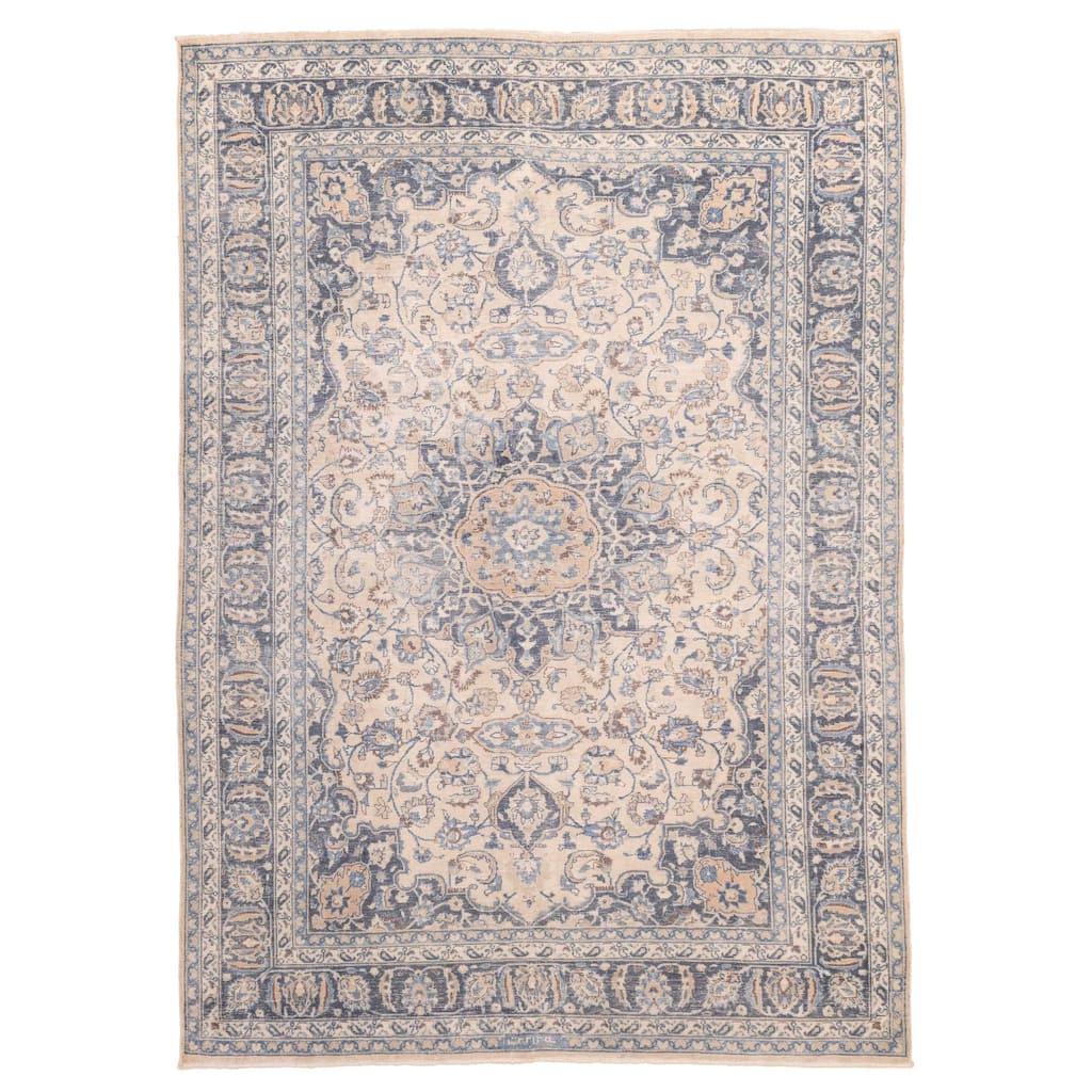 ECARPETGALLERY Hand-knotted Antalya Vintage Beige Wool Rug - 6'6 x 9'9