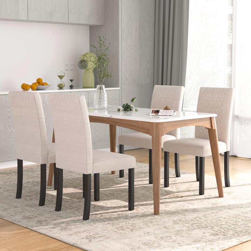 Upholstered Dining Chairs Set of 6 Parson Classic Upholstered Dining Chair,Modern 37" Parson Chairs