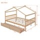 preview thumbnail 3 of 54, Full Size Wooden House Bed with Drawers,Creativity House Bed,Solid Construction