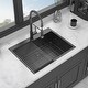 preview thumbnail 11 of 18, Black Stainless Steel Single Bowl Drop-in Kitchen Sink with Rinse Grid