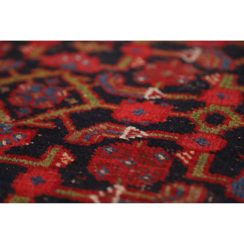 Hand Knotted Oriental 100% Wool Carpet Traditional Geometric Navy Blue & Blues Bidjar Area Rug - 6' 4'' X 4' 2''