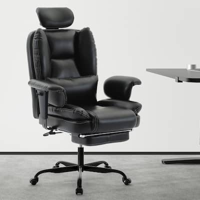 Ergonomic High Back PU Office Chair with Lumbar Support and Liftable Headrest
