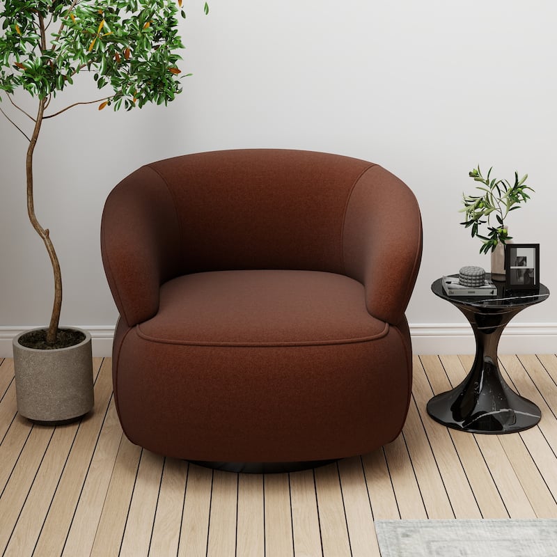 Kieon 33"W 360 Swivel Barrel Chair Modern Accent Chair Set of 2