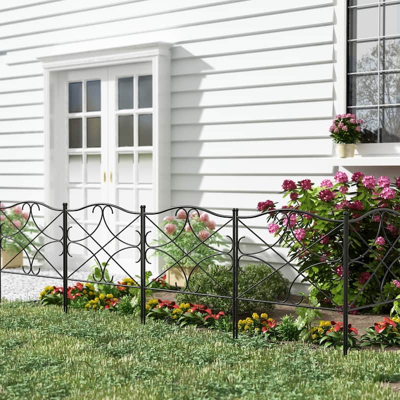 Timechee Garden Fence Border, 4-Panel Patio Edge Landscape Barrier