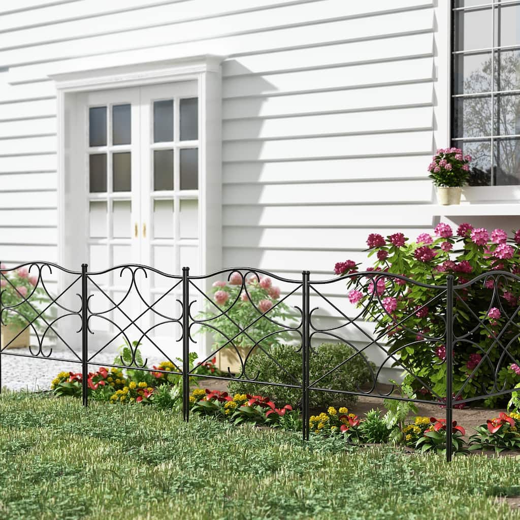 Timechee Garden Fence Border, 4-Panel Patio Edge Landscape Barrier