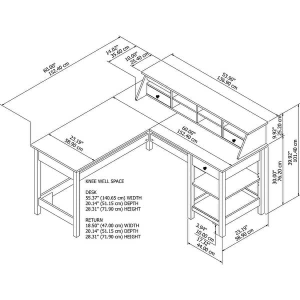 Mayfield 60W L Shaped Computer Desk with Organizer by Bush Furniture ...