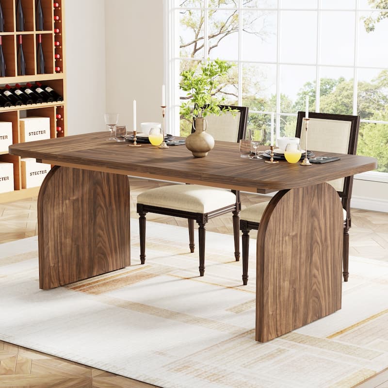 63-inches Retro Wood Dining Table for 4- 6 People