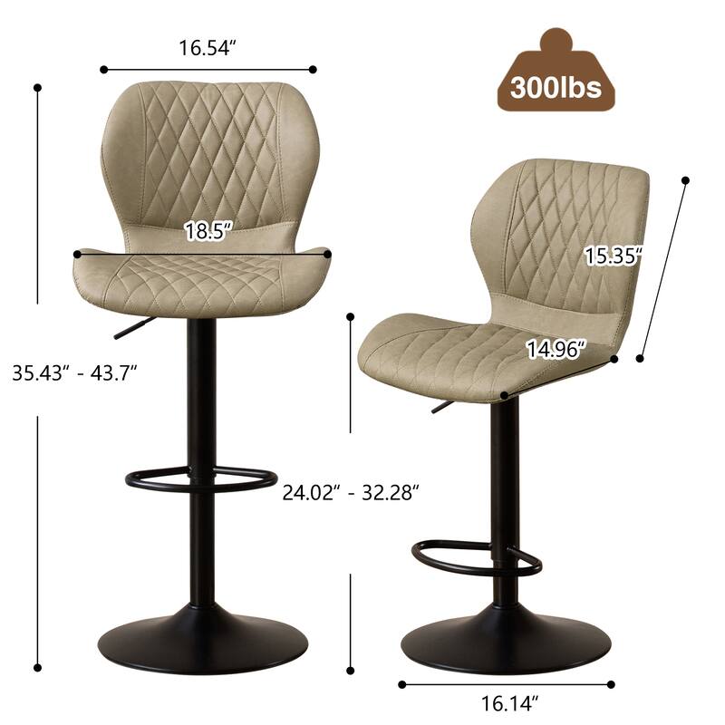 HOMYKA Swivel Adjustable Height Stool Set of 4