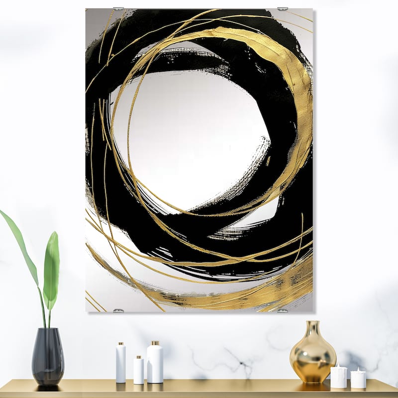 Designart 'Black & White 10' Glam Mirror - Vanity Printed Mirror - 27.5in.x39.5in.