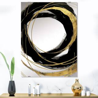 Designart 'Black & White 10' Glam Mirror - Vanity Printed Mirror