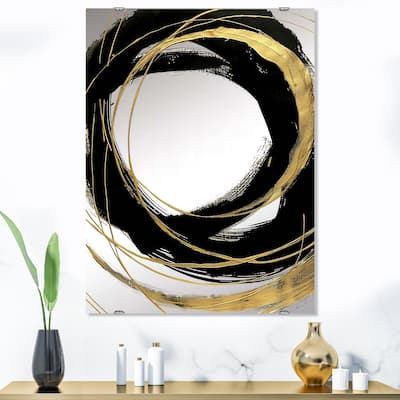 Designart 'Black & White 10' Glam Mirror - Vanity Printed Mirror