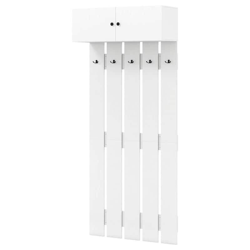 Costway Wall Mounted Entryway Wall Coat Rack with 5 Double Hooks & - See Details