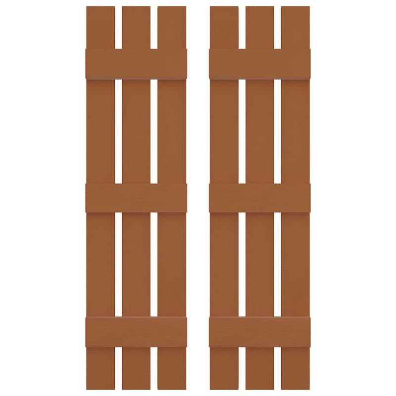 Builders Edge, Standard Three Board Spaced, Board-n-Batten Shutters, Includes Matching Installation Spikes (Per Pair)