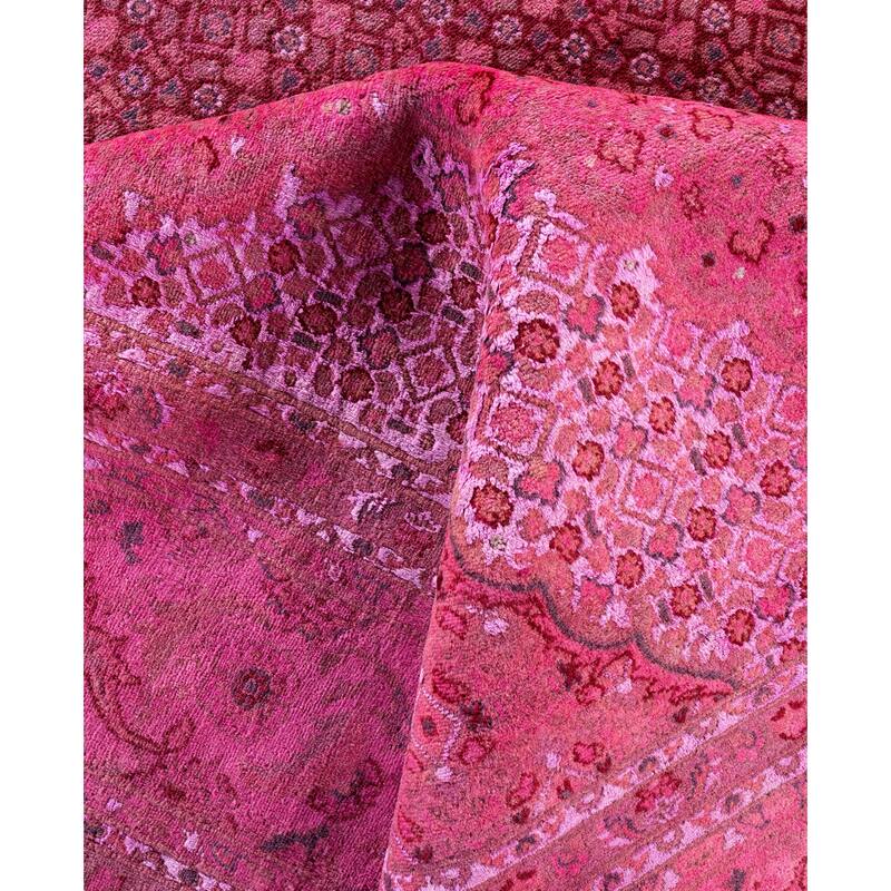 Overdyed One-of-a-Kind Hand-Knotted Area Rug - Pink - 8' 1" x 10' 5"