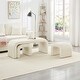preview thumbnail 16 of 20, Set of 3 U-Shaped Modern Bench Teddy Ottoman Bench, Small Sofa Footrest Extra Seating, 44+18 Inch Bench Bench & Ottoman Cream