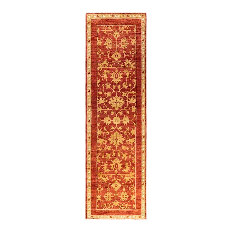 Contemporary Overdyed Wool Hand Knotted Runner - 2' 8" x 9' 4"