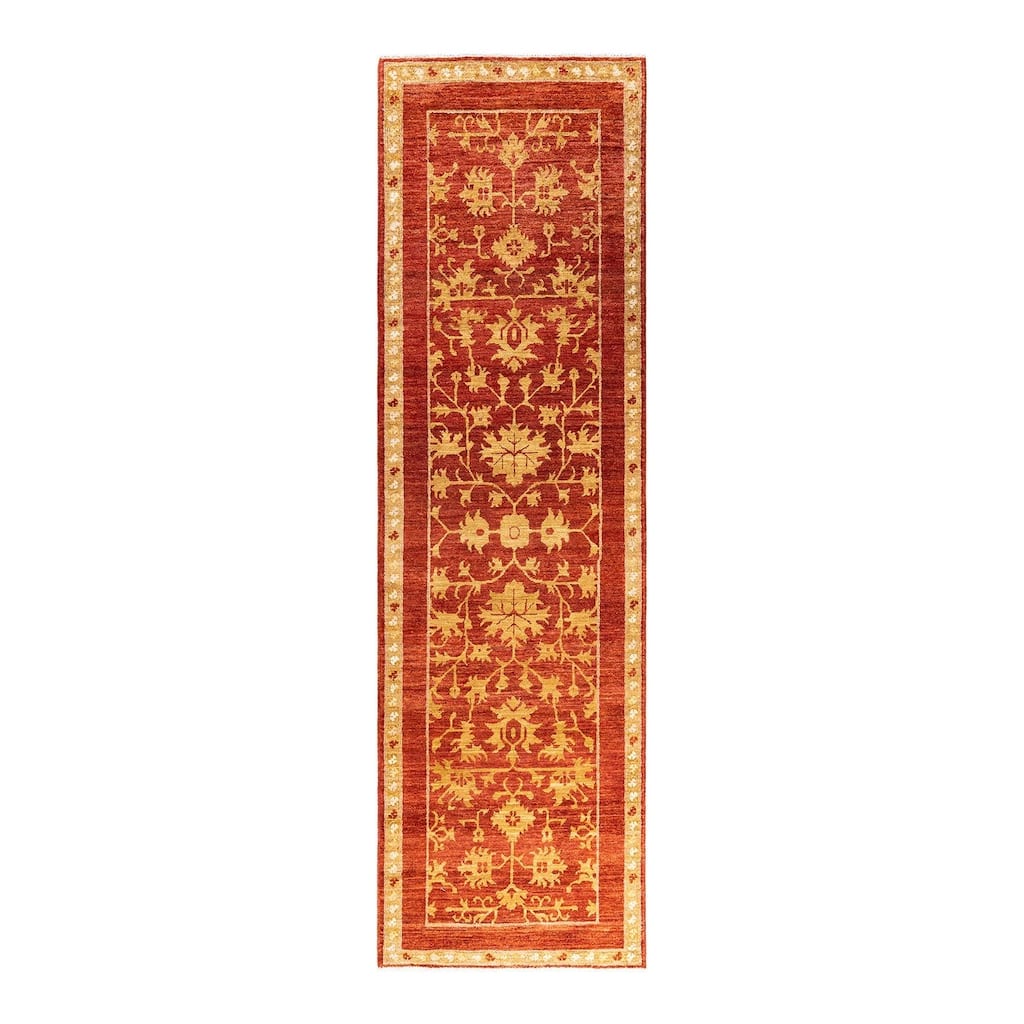 Contemporary Overdyed Wool Hand Knotted Runner - 2' 8" x 9' 4"