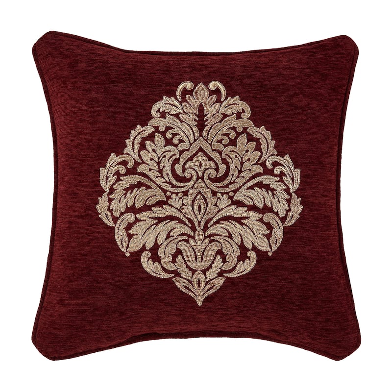 J. Queen New York Laurenza 18" Square Embellished Decorative Throw Pillow