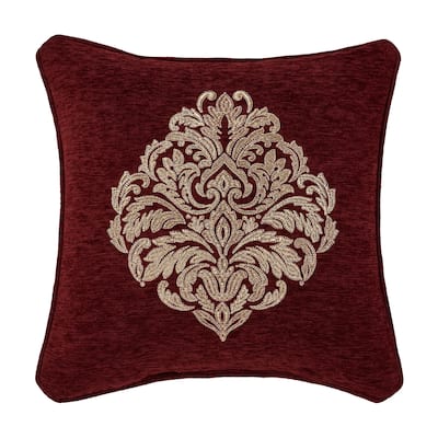J. Queen New York Laurenza 18" Square Embellished Decorative Throw Pillow