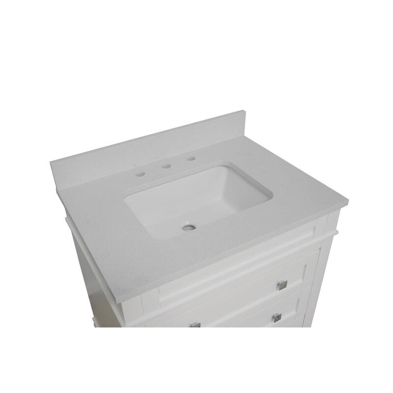 KitchenBathCollection Eleanor 30" Bathroom Vanity with Quartz Top