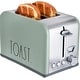 preview thumbnail 21 of 28, Rae Dunn Toaster, Stainless Steel 2 Slice Square Toaster, Wide Slot with 5 Browning Levels, with Bagel, Defrost Sage