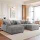 118.4"W Plush Modular Sectional Sofa with Pillows - Light Grey - Symmetrical