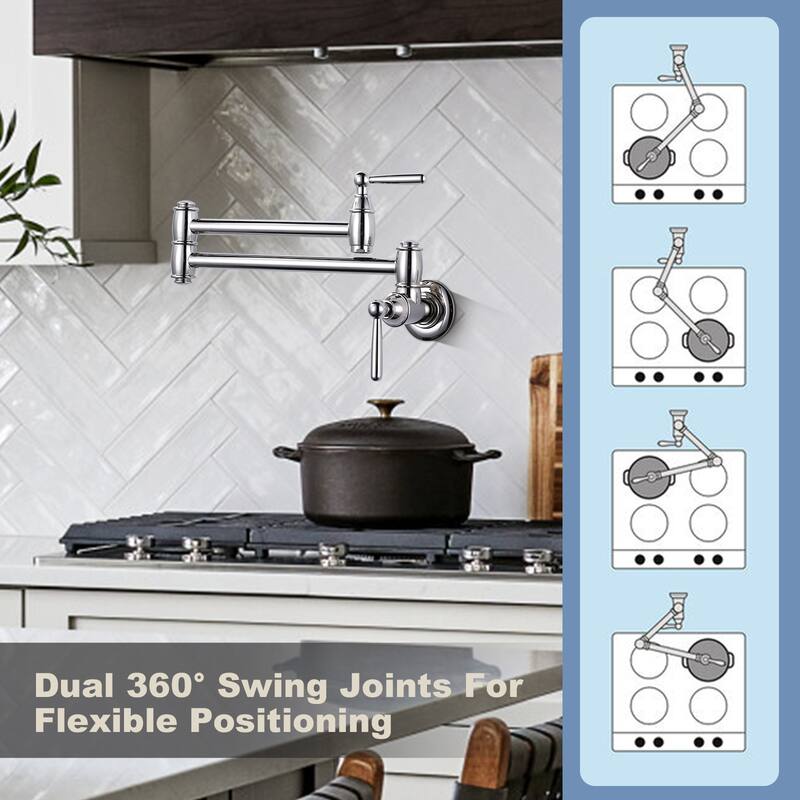 WOWOW Vintage Pot Filler Folding Kitchen Faucet