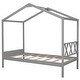 preview thumbnail 41 of 65, Wood Playhouse Bed wSemi-enclosed Roof, Headboard, Footboard Storage