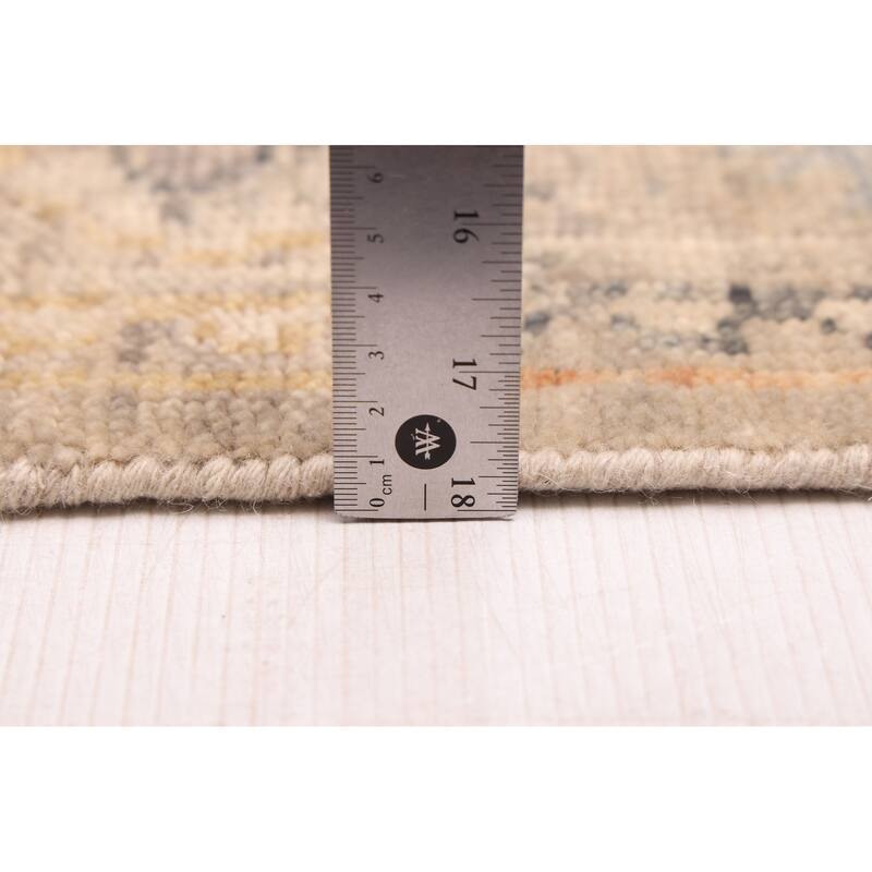 ECARPETGALLERY Hand-knotted Modern Oushak Light Grey Wool Rug - 4'1 x 5'9