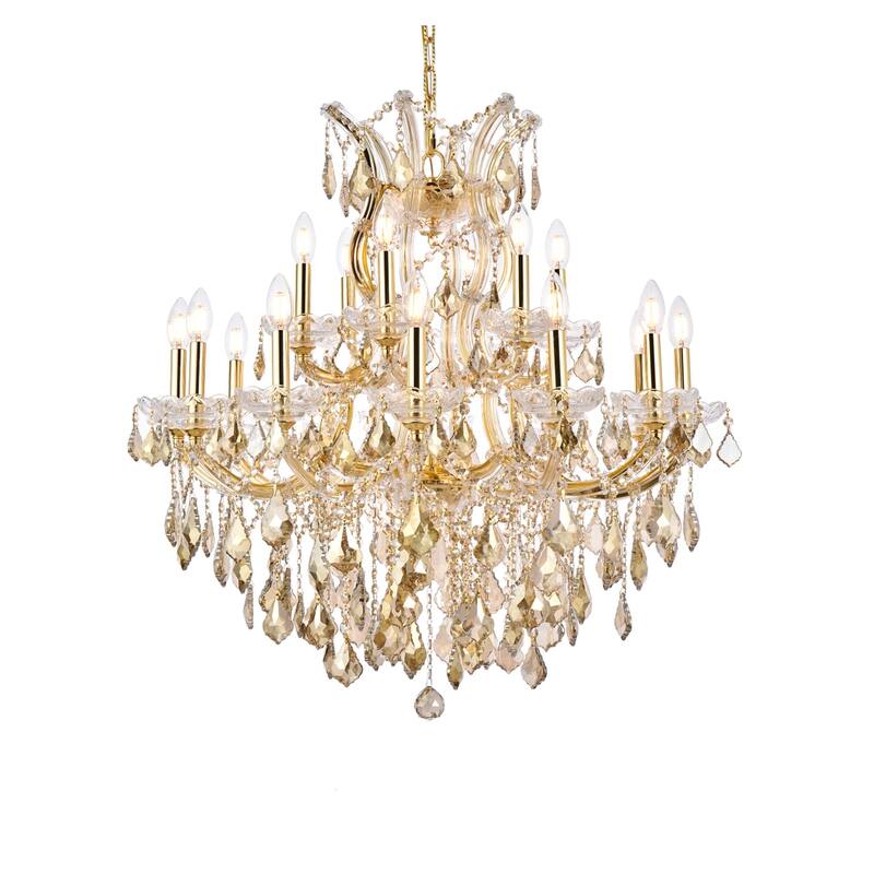 Fleur Illumination Collection Chandelier D:30in H:28in Lt:19 Gold Finish