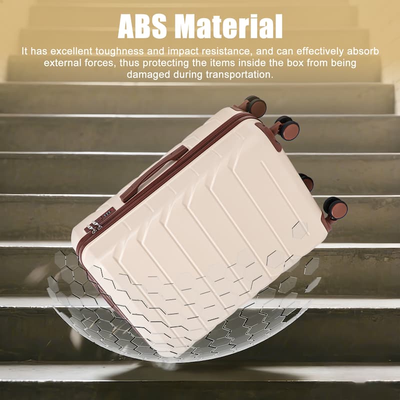 28 Inch Large Checked Luggage, Scratch Resistant Surface Four Multi-Directional Wheels, With Combination Lock and Side Hooks