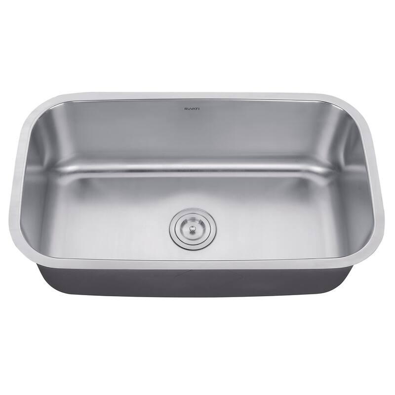 Ruvati 32-inch Undermount 16 Gauge Stainless Steel Kitchen Sink Single Bowl - RVM4200 - 29.25? x 16? - 29.25″ x 16″