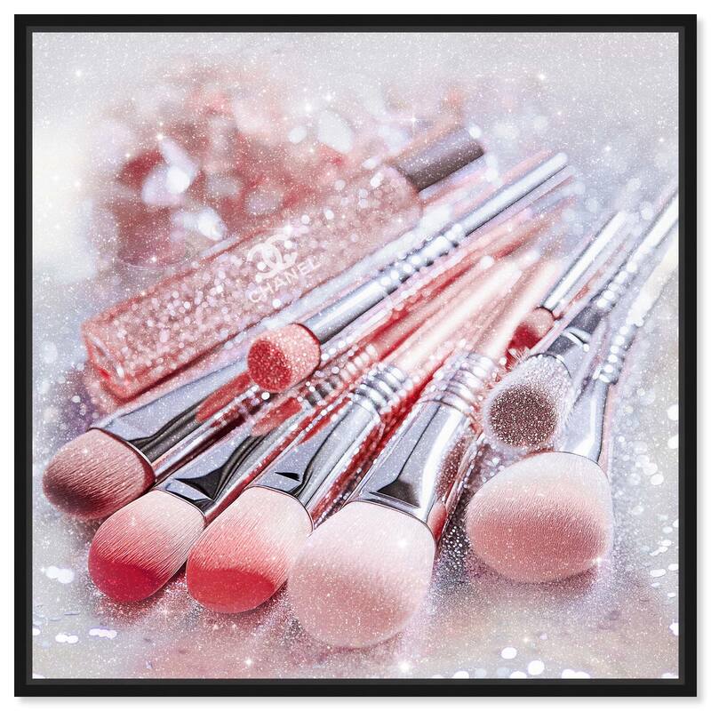 Brush Collection Blush Canvas by Art Remedy - Black - 16" x 16"