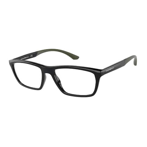 Emporio Armani Black Man Rectangle Eyeglasses