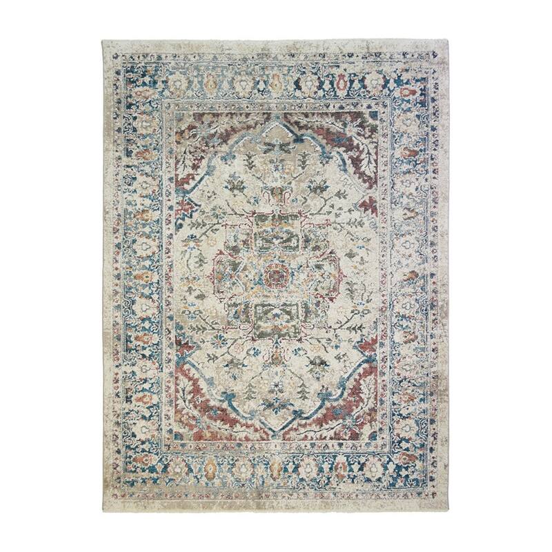 Cele Distressed Traditional Stain Resistant Woven with Fringe Area Rug By HomeRoots