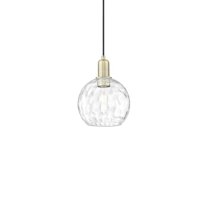 Innovations Lighting 716-1P-11-8 Athens Water Glass Pendant Athens - Antique Brass / Clear Water Glass