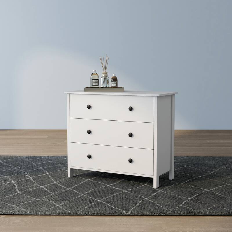 DH BASIC Transitional 34-inch Wide 3-Drawer Neutral Youth Dresser by Denhour