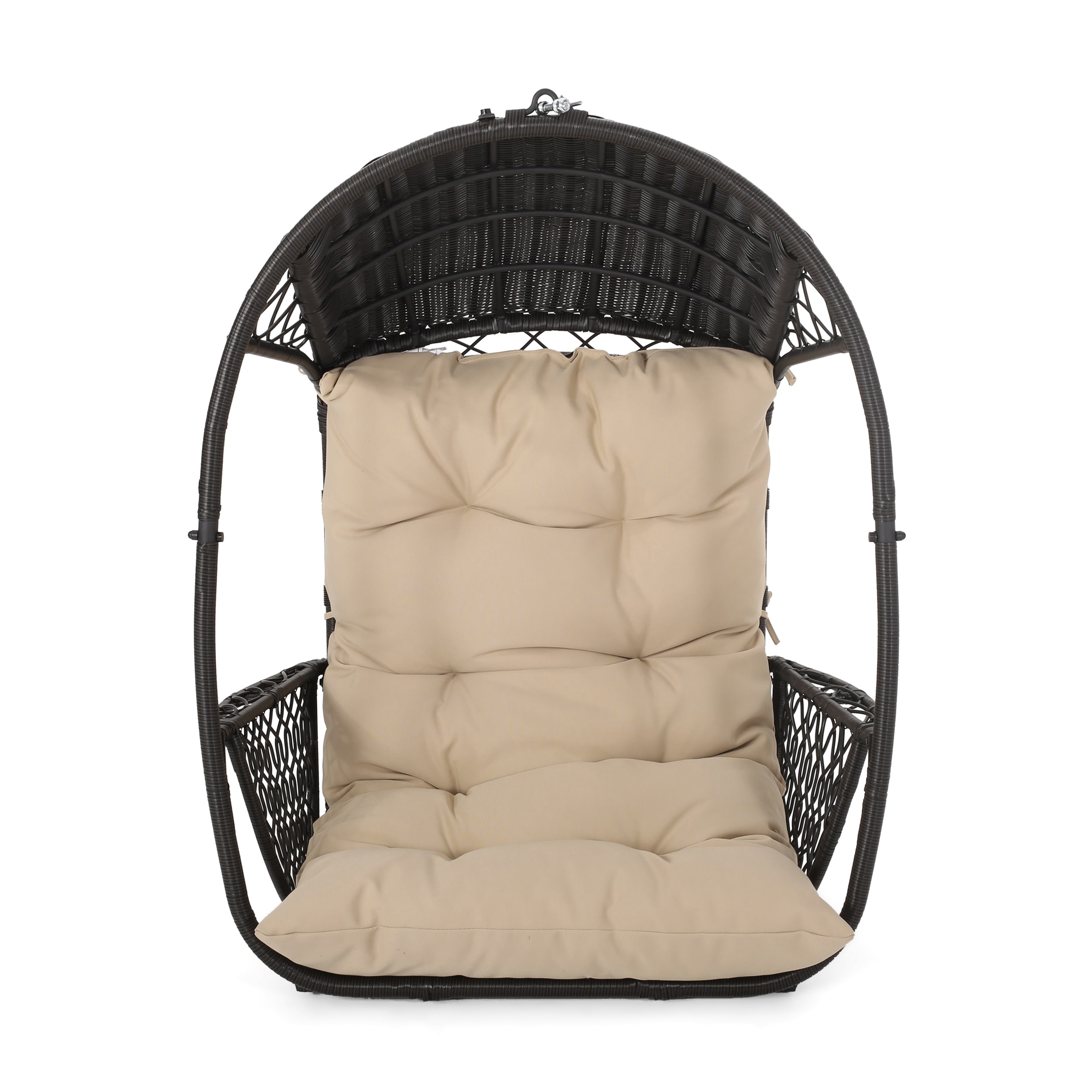 Malia Outdoor Indoor Wicker Hanging Chair with Cushion Stand Not Included by Christopher Knight Home